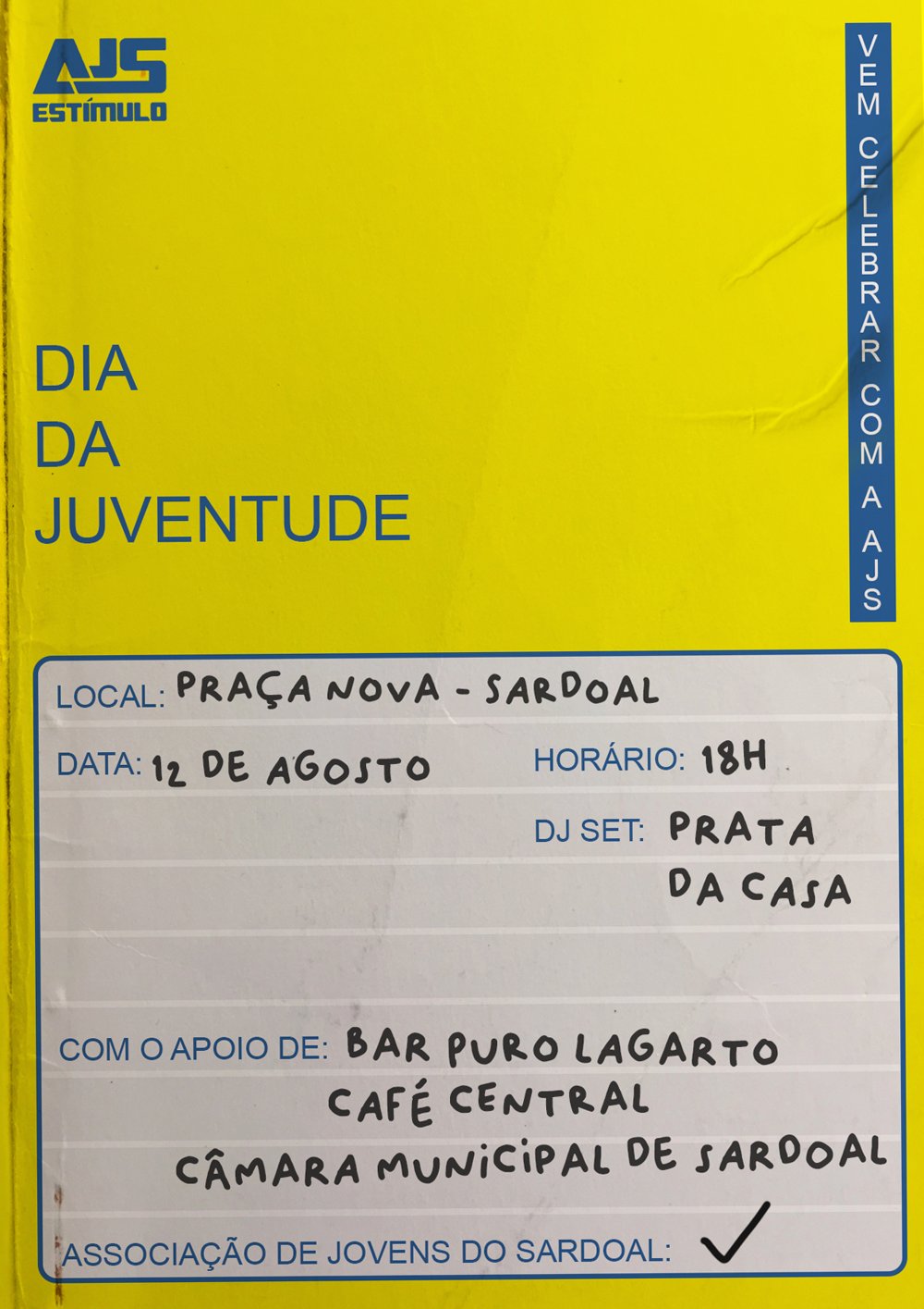 Cartaz Dia da Juventude, 12 de agosto, Praça Nova